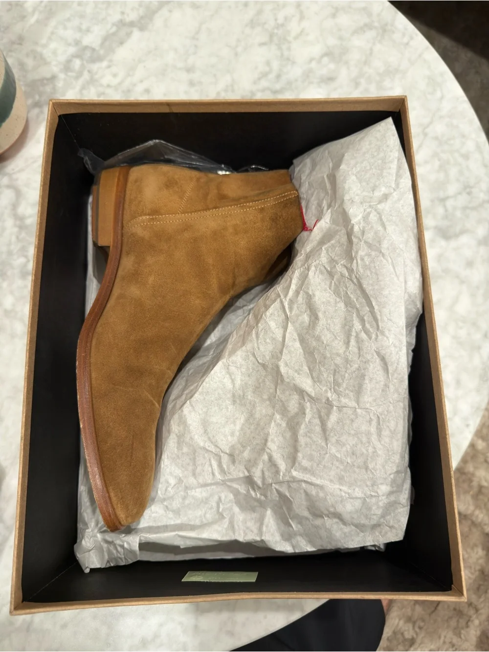 Zadig & Voltaire Men’s Tan Suede ROMARE Boot with Red Liner